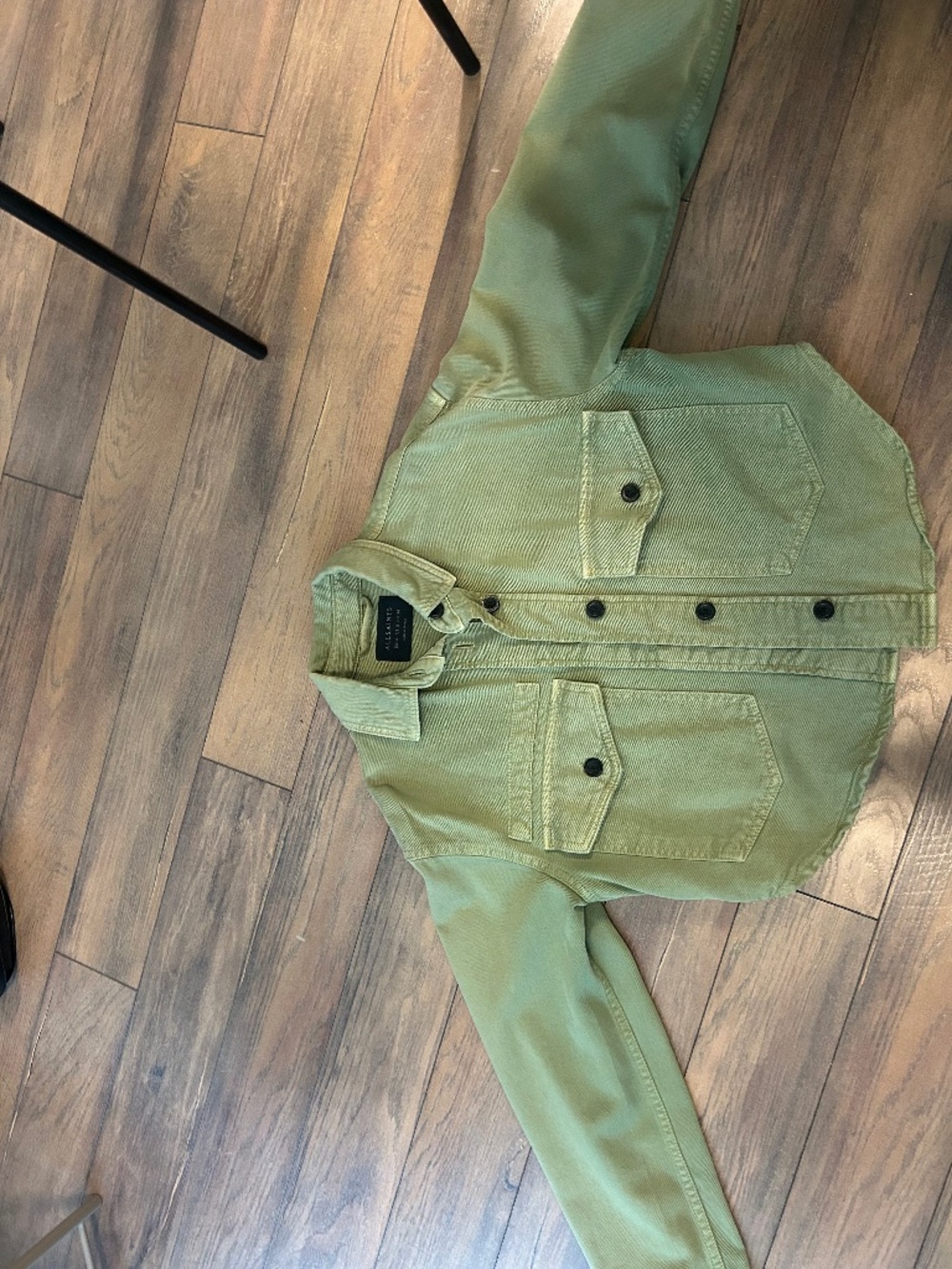 All saints khaki denim jacket size 2